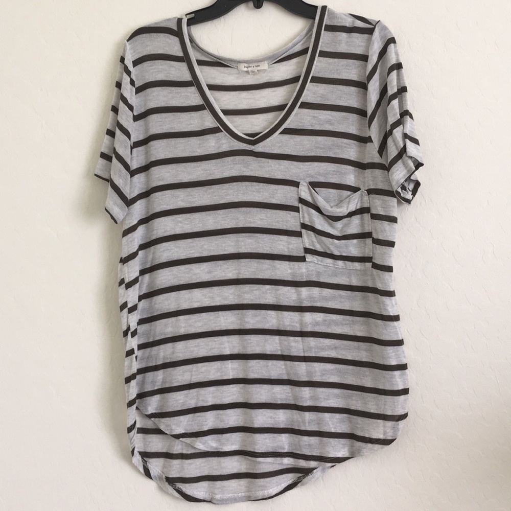 White and green pocket tee